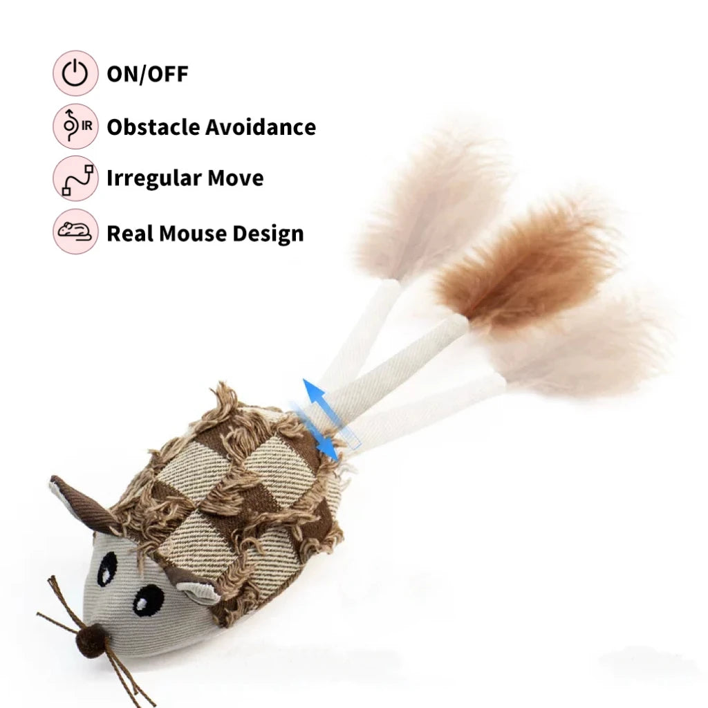 Ratón interactivo automático para gatos – juguete con movimiento
