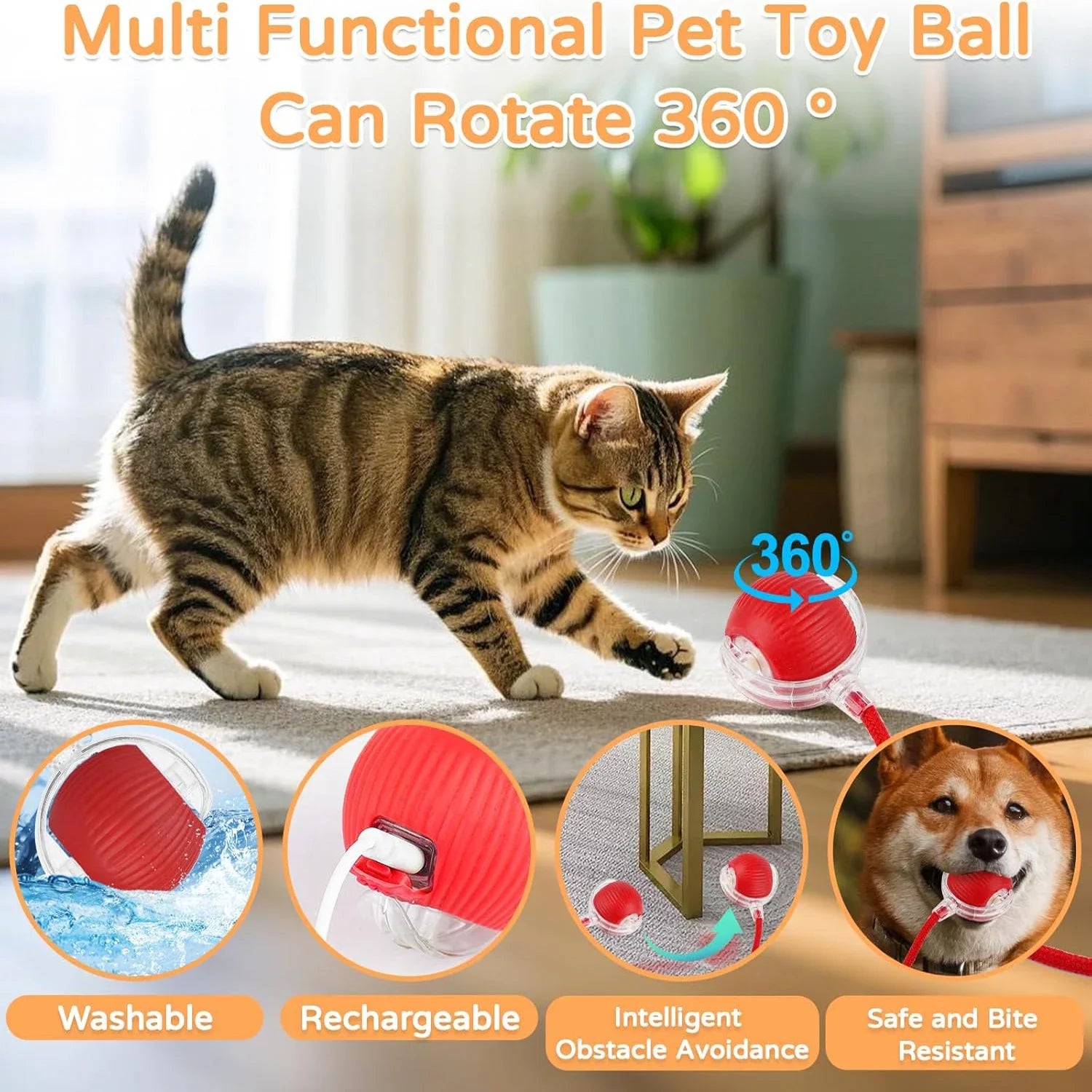 Bola Inteligente para Gatos – Juguete Interactivo automático